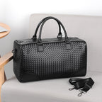 Borsa da viaggio in pelle intrecciata premium