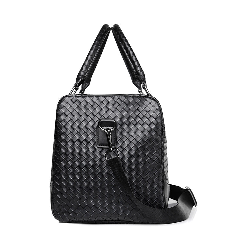 Borsa da viaggio in pelle intrecciata premium
