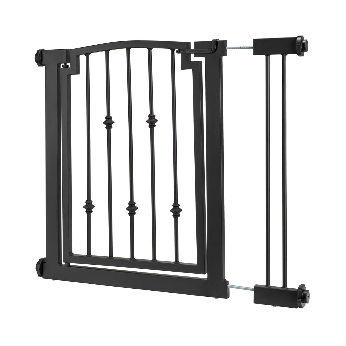 Cancelletto per cani Emperor Rings in ferro battuto con porta (72–156 cm extra largo) ornamentale, robusto, per interni,