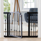 Cancelletto per cani Emperor Rings in ferro battuto con porta (72–156 cm extra largo) ornamentale, robusto, per interni,