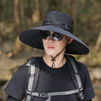 Cappello da trekking a tesa larga con protezione UV e sottogola regolabile