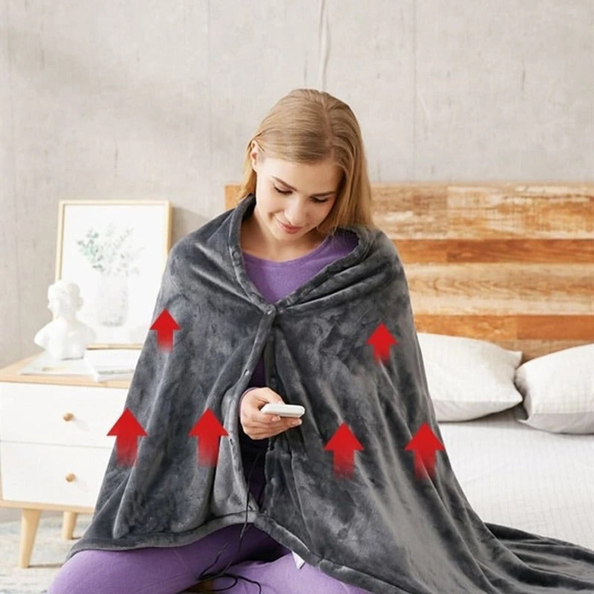 Coperta riscaldata indossabile portatile con alimentazione USB
