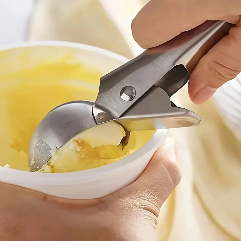 Cucchiaio per gelato in acciaio inox | Robusto e lavabile in lavastoviglie | Per porzioni piccole e grandi | Manico ergo