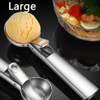 Cucchiaio per gelato in acciaio inox | Robusto e lavabile in lavastoviglie | Per porzioni piccole e grandi | Manico ergo