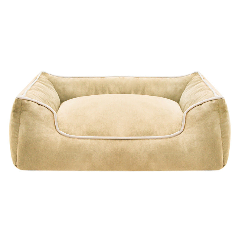 Cuccia per cani in peluche premium con bordi rialzati