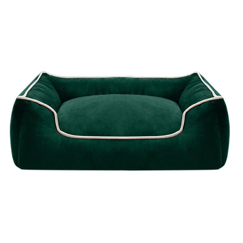 Cuccia per cani in peluche premium con bordi rialzati