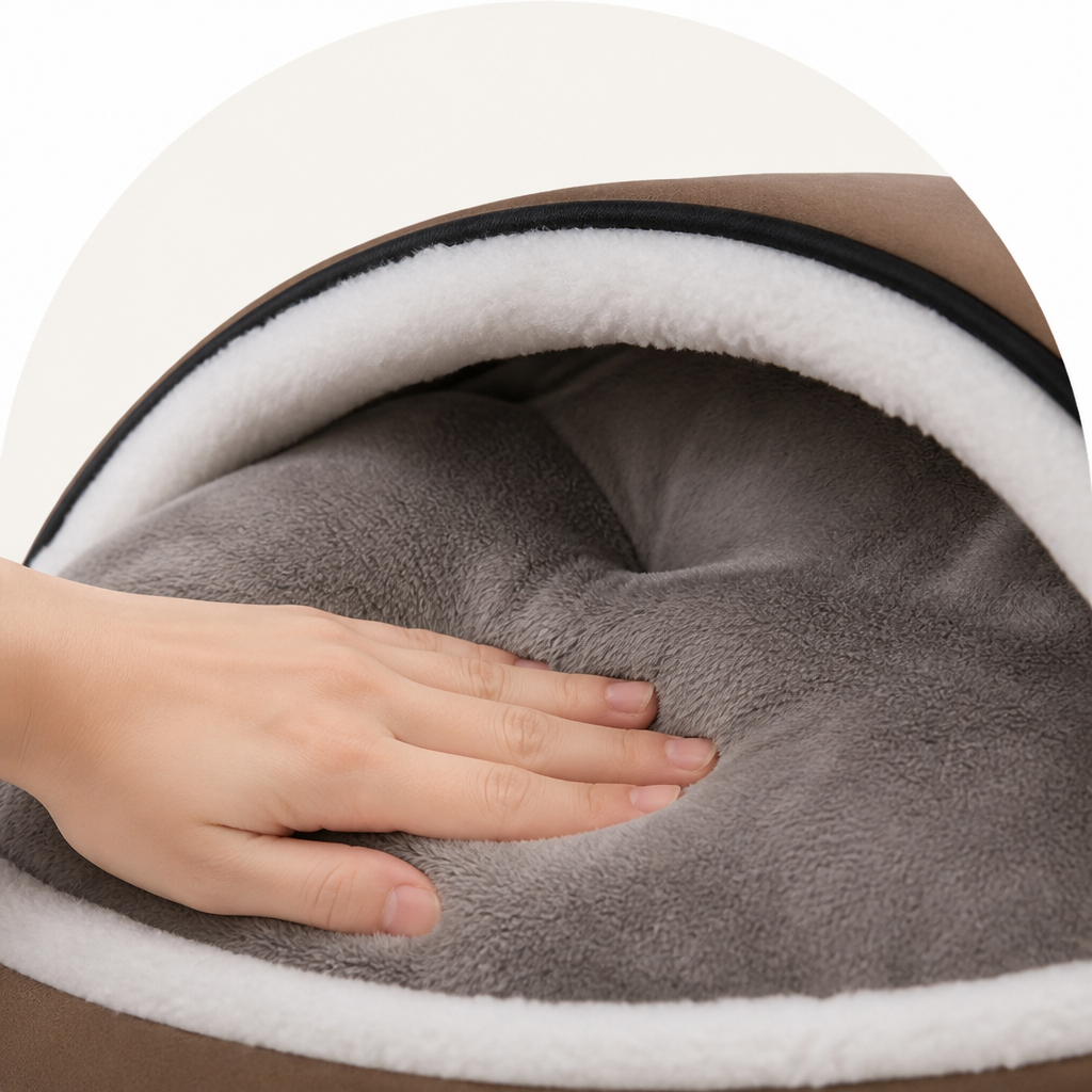 Cuccia letto 2 in 1 staccabile in pile morbido per animali domestici