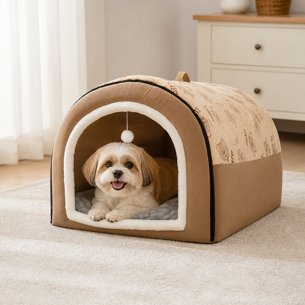 Cuccia letto 2 in 1 staccabile in pile morbido per animali domestici