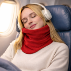 Cuscino da viaggio per collo con supporto avvolgente per aereo e auto