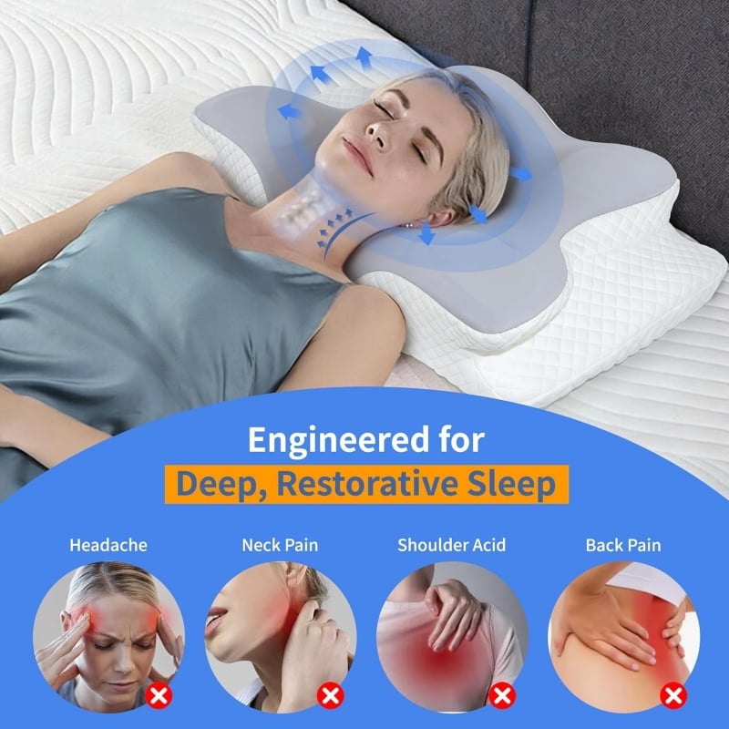 Cuscino in memory foam cervicale per dolori al collo Sperindei