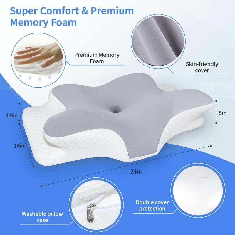 Cuscino in memory foam cervicale per dolori al collo Sperindei