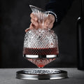 Decanter per vino con base rotante a 360° e vetro cristallo, 1,5 l