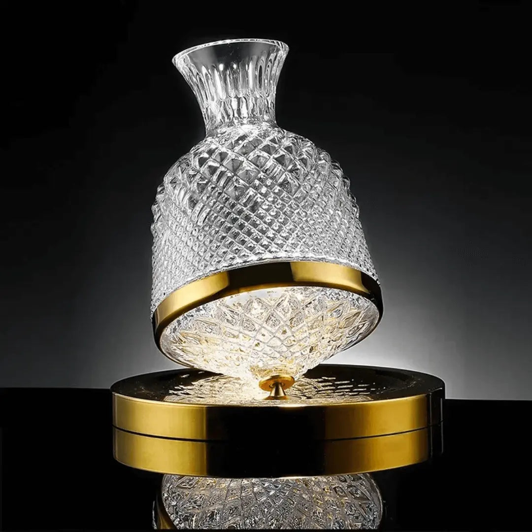Decanter per vino con base rotante a 360° e vetro cristallo, 1,5 l