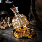 Decanter per vino con base rotante a 360° e vetro cristallo, 1,5 l