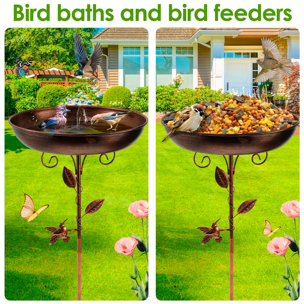 Elegante abbeveratoio per uccelli da giardino con supporto regolabile