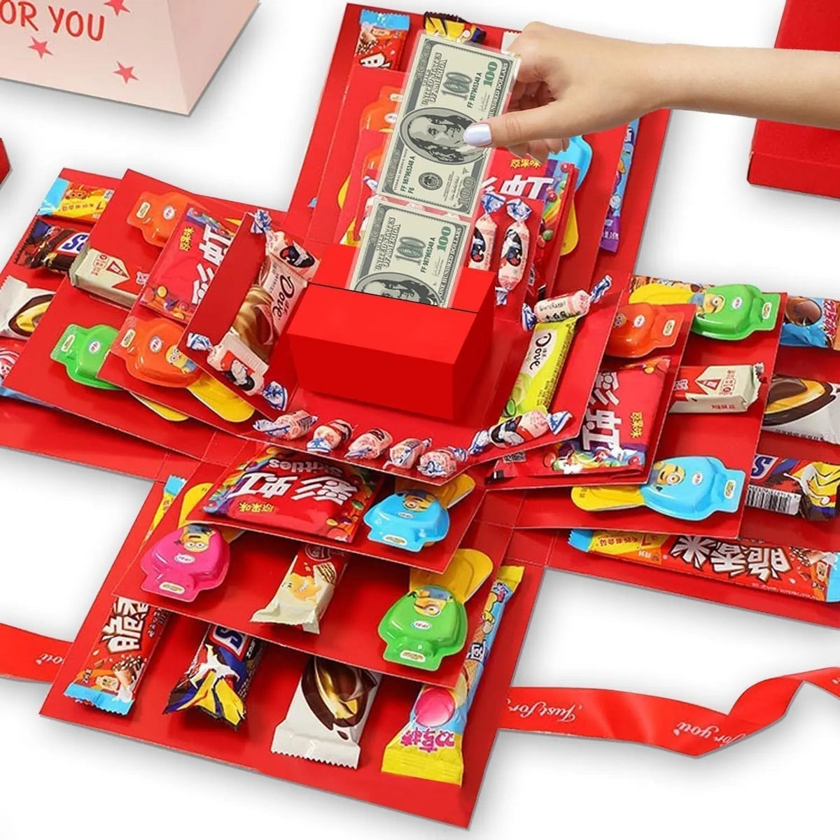Explosion box regalo personalizzata con scomparto segreto e 8 farfalle in omaggio