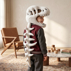 Felpa con cappuccio a dinosauro con scheletro per bambini – Costume con colonna vertebrale