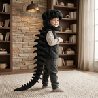 Felpa con cappuccio a dinosauro con scheletro per bambini – Costume con colonna vertebrale