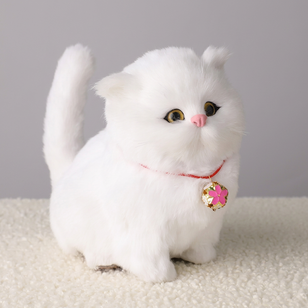 Gattino robot interattivo realistico tigrato, gatto robot che cammina e miagola