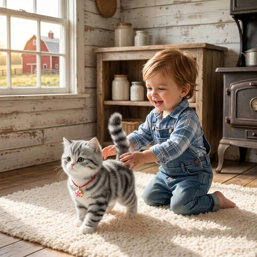 Gattino robot interattivo realistico tigrato, gatto robot che cammina e miagola