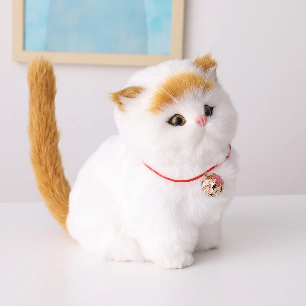 Gattino robot interattivo realistico tigrato, gatto robot che cammina e miagola