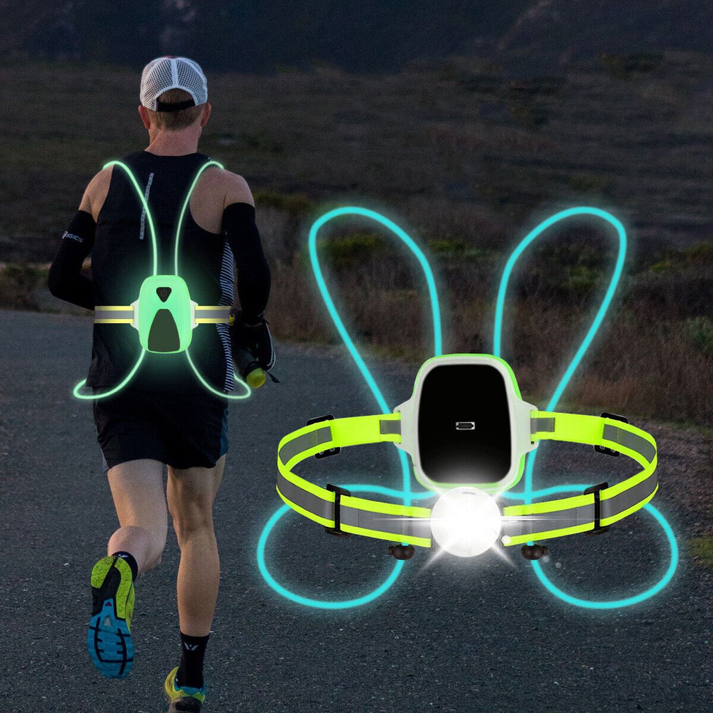 Gilet di sicurezza catarifrangente ReflectGlow per corsa – ricaricabile USB – 6 colori LED – impermeabile e regolabile –