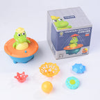Giocattolo da bagno fontana coccodrillo con accessori spray raffigurati