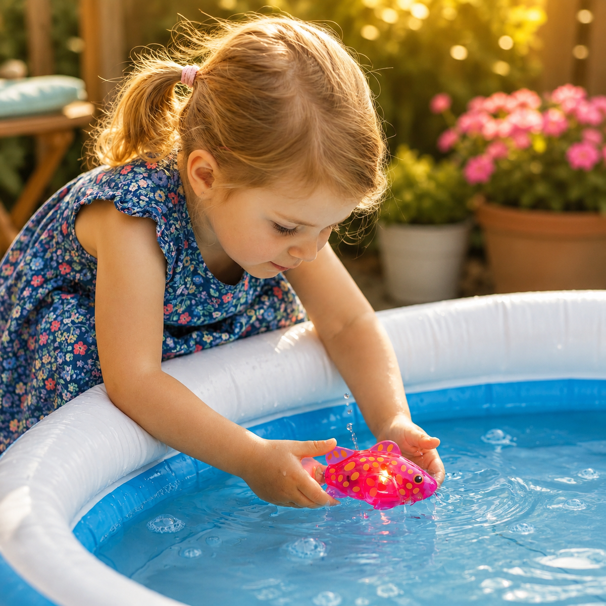 Giocattolo da bagno interattivo per bambini pesce galleggiante LED