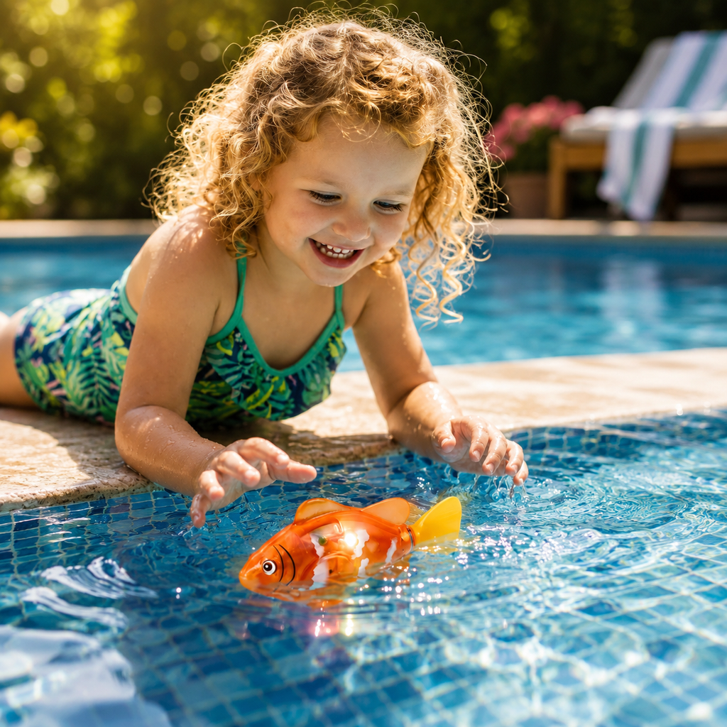Giocattolo da bagno interattivo per bambini pesce galleggiante LED