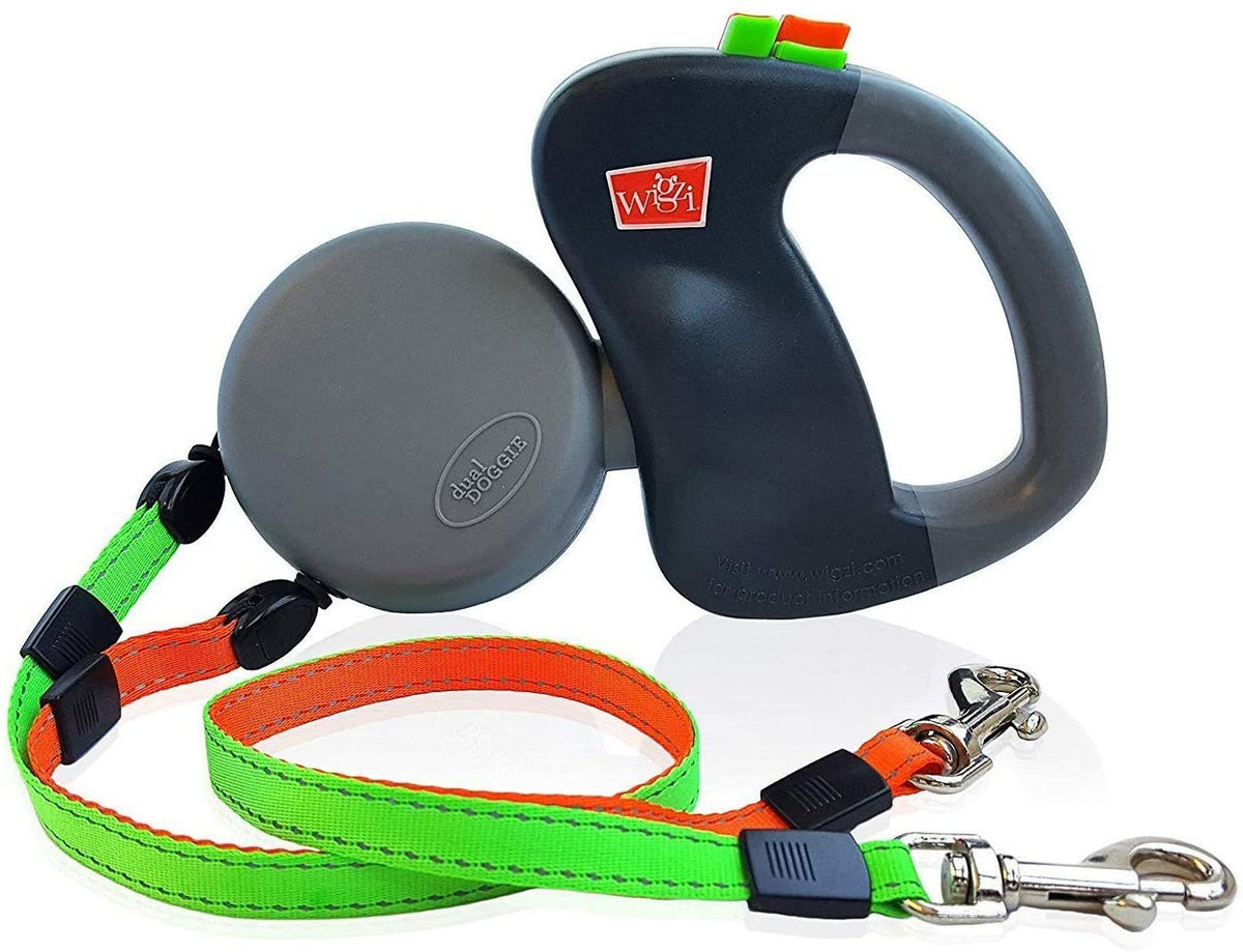 Guinzaglio doppio per cani con rotazione a 360°, anti-groviglio e riflettente