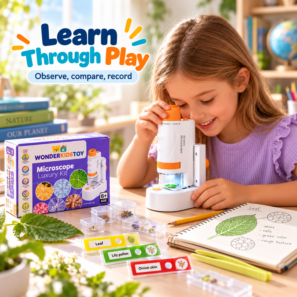 Kit microscopio portatile per bambini – scienza pratica ed entusiasmante a casa
