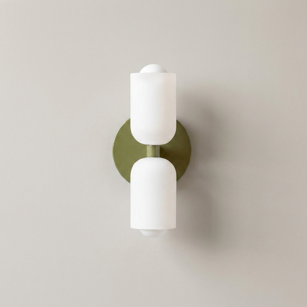Lampada da parete in metallo e vetro con doppia illuminazione su e giù stile nordico