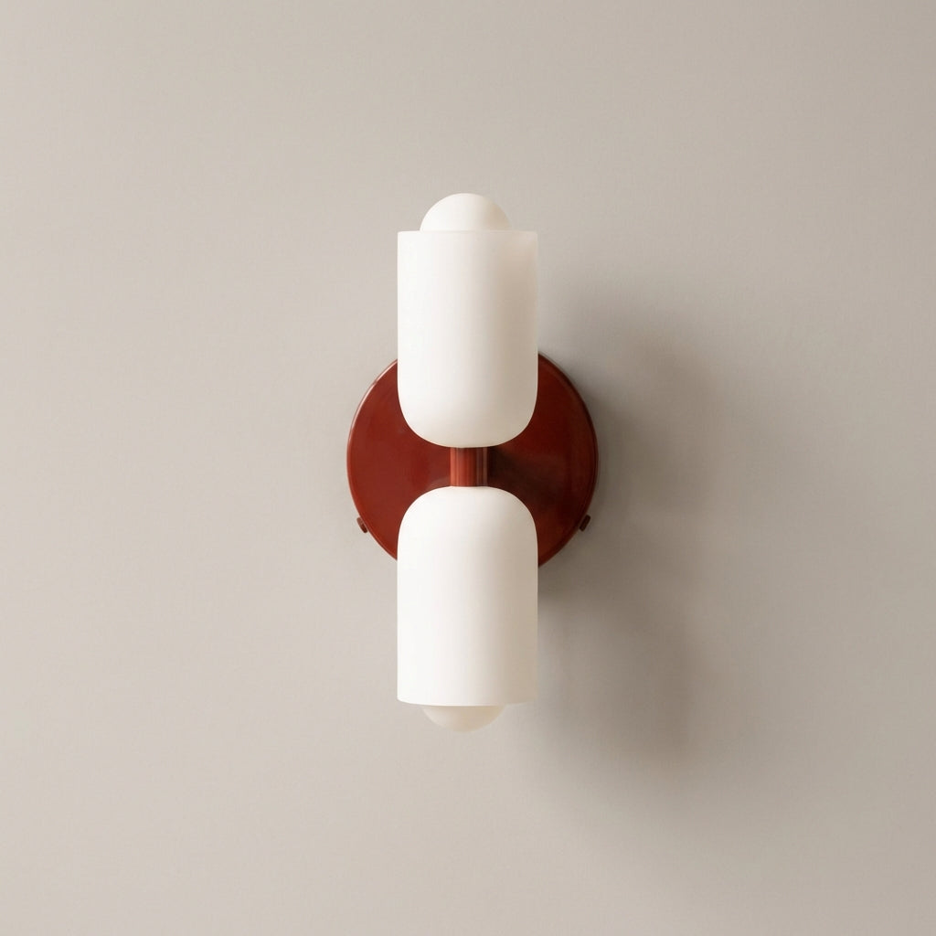 Lampada da parete in metallo e vetro con doppia illuminazione su e giù stile nordico
