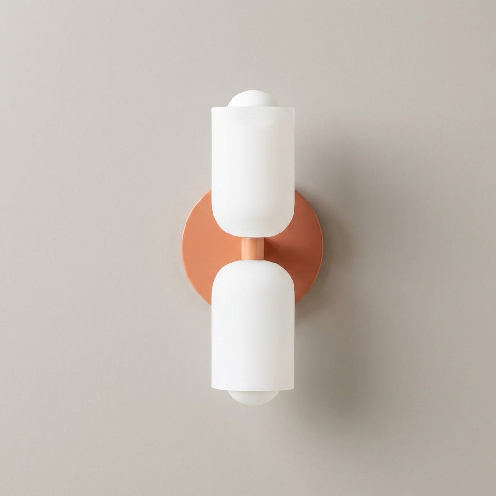 Lampada da parete in metallo e vetro con doppia illuminazione su e giù stile nordico