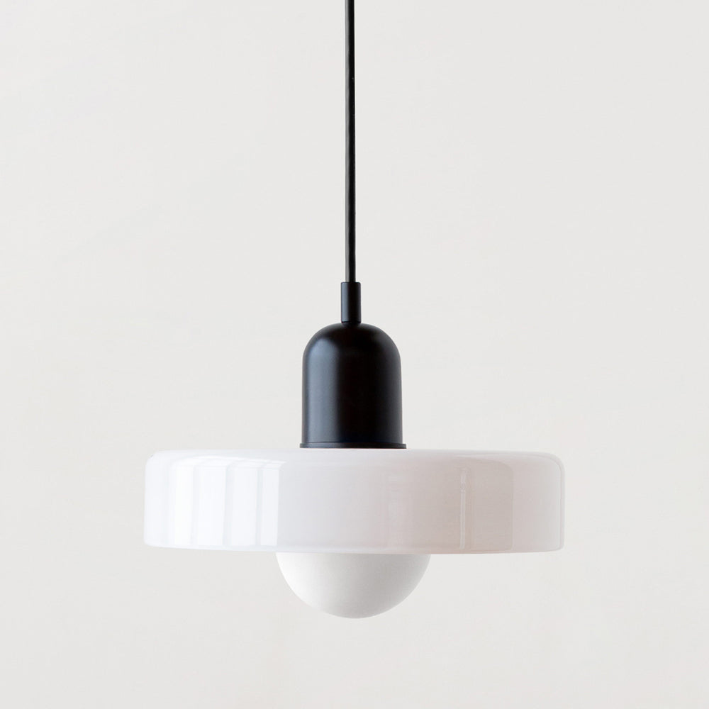 Lampada da soffitto Fjolyn in vetro colorato stile Bauhaus
