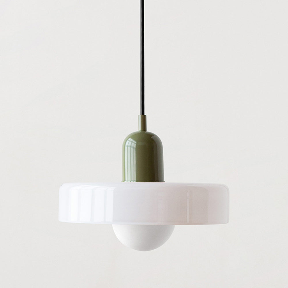 Lampada da soffitto Fjolyn in vetro colorato stile Bauhaus