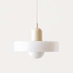 Lampada da soffitto Fjolyn in vetro colorato stile Bauhaus