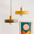 Lampada da soffitto Fjolyn in vetro colorato stile Bauhaus