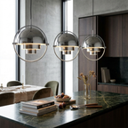 Lampada a sospensione geometrica con sfera regolabile Bauhaus moderna per cucina