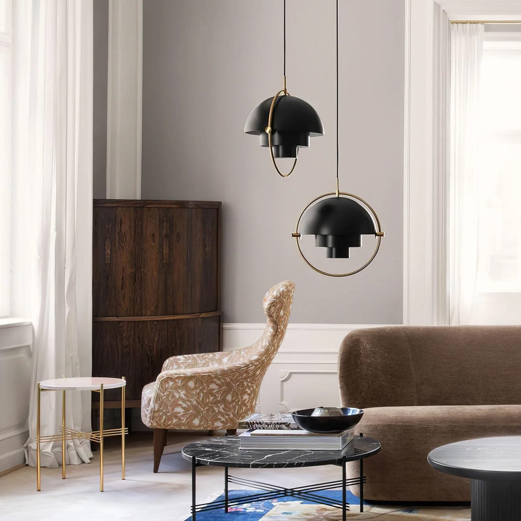 Lampada a sospensione geometrica con sfera regolabile Bauhaus moderna per cucina