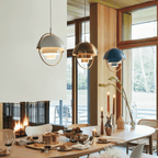 Lampada a sospensione geometrica con sfera regolabile Bauhaus moderna per cucina