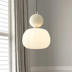 Lampada a sospensione nordica Pumpkin — LED, paralume in vetro rinforzato, struttura in metallo lucido
