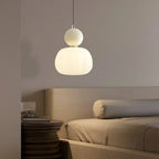 Lampada a sospensione nordica Pumpkin — LED, paralume in vetro rinforzato, struttura in metallo lucido