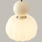 Lampada a sospensione nordica Pumpkin — LED, paralume in vetro rinforzato, struttura in metallo lucido
