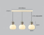 Lampada a sospensione nordica Pumpkin — LED, paralume in vetro rinforzato, struttura in metallo lucido