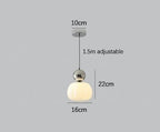 Lampada a sospensione nordica Pumpkin — LED, paralume in vetro rinforzato, struttura in metallo lucido