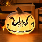 Lampada zucca Jack-O-Lantern a LED a batteria, lampada da pavimento decorativa per Halloween per soggiorno, portico e fe