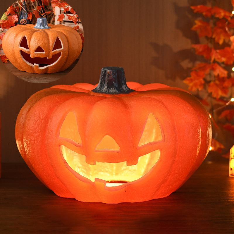 Lampada zucca Jack-O-Lantern a LED a batteria, lampada da pavimento decorativa per Halloween per soggiorno, portico e fe