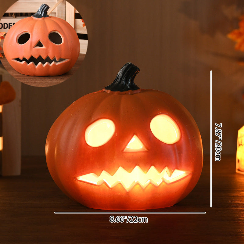 Lampada zucca Jack-O-Lantern a LED a batteria, lampada da pavimento decorativa per Halloween per soggiorno, portico e fe