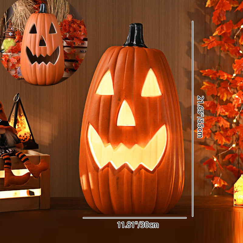 Lampada zucca Jack-O-Lantern a LED a batteria, lampada da pavimento decorativa per Halloween per soggiorno, portico e fe